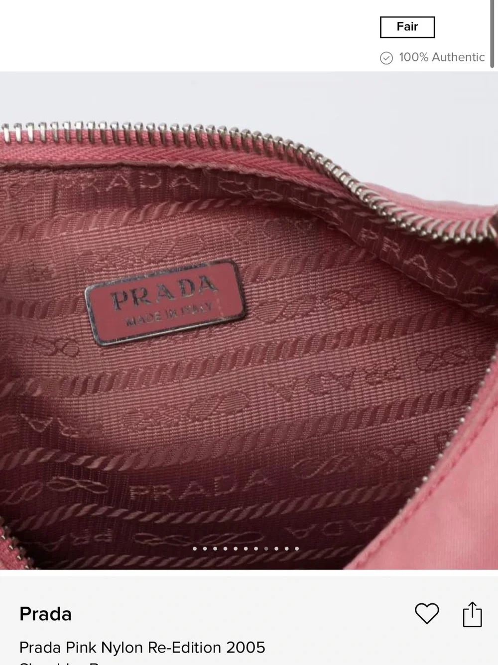 Prada Pink Nylon Re-Edition 2005 Shoulder Bag